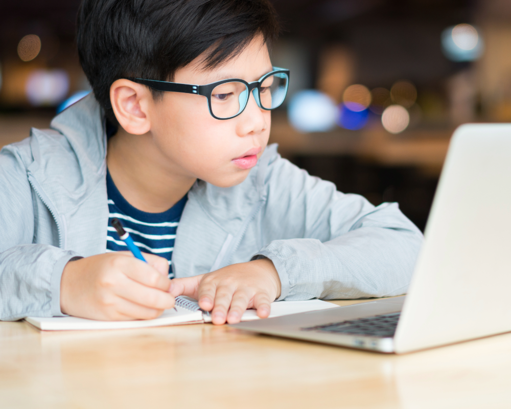 Image of child working at a computer